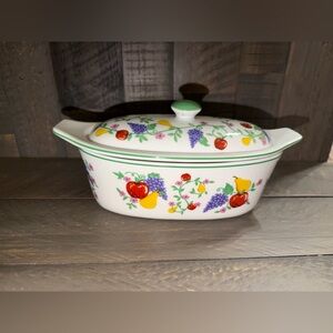 Cook street Inc Butter boat Multicolor Fruit Pattern butter dish